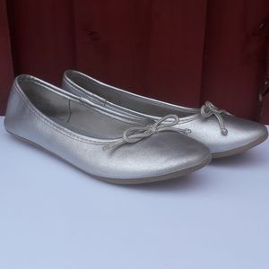 Silver ballerina flats